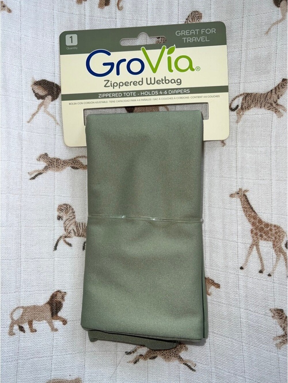 NIP Grovia zippered wet bag Fern
